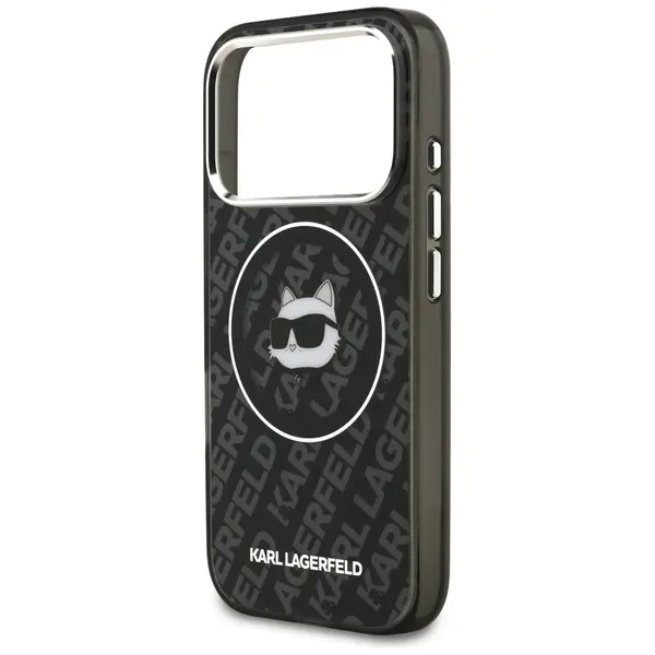 Etui Karl Lagerfeld IML Choupette Head Logo MagSafe do iPhone 17 Pro czarny