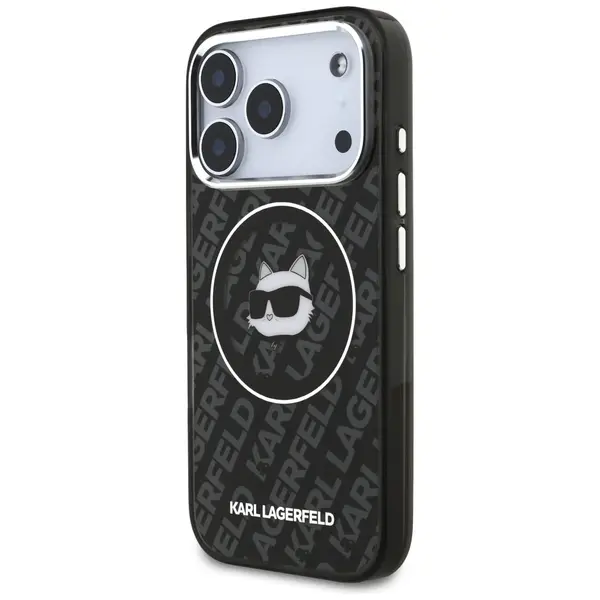 Etui Karl Lagerfeld IML Choupette Head Logo MagSafe do iPhone 17 Pro czarny
