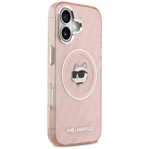 Etui Karl Lagerfeld IML Choupette Head Logo MagSafe do iPhone 17 różowy