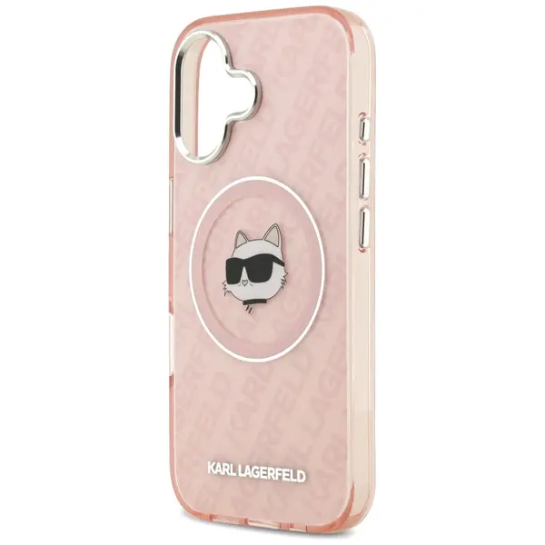Etui Karl Lagerfeld IML Choupette Head Logo MagSafe do iPhone 17 różowy