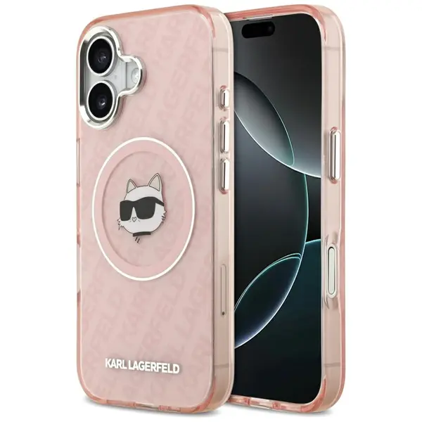 Etui Karl Lagerfeld IML Choupette Head Logo MagSafe do iPhone 17 różowy