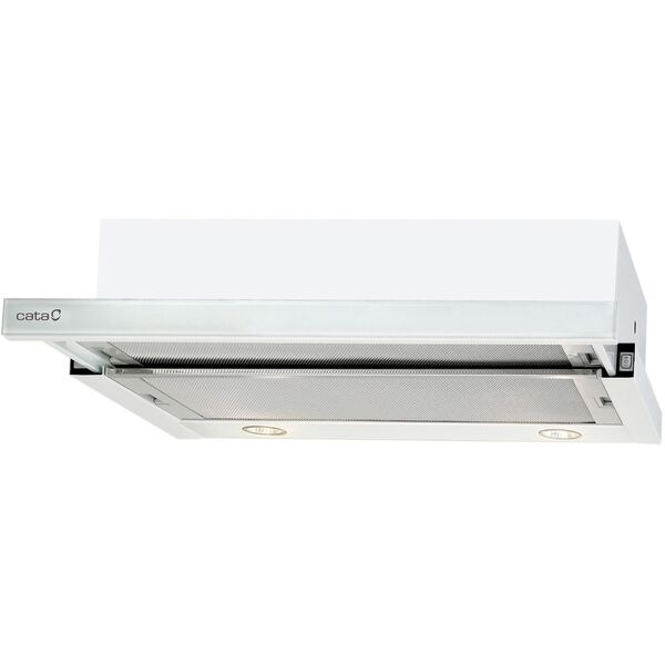 CATA | Hood | TF 2003 600 GWH | Telescopic | Energy efficiency class C | Plotis 60 cm | 390 m³/h | Mechanical control | LED | Baltas Glass