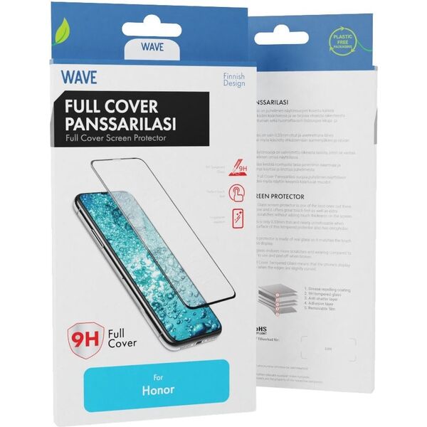 Wave Full Cover Tempered Glass, Honor X8 5G / Honor X6 / Honor 70 Lite 5G, μαύρο