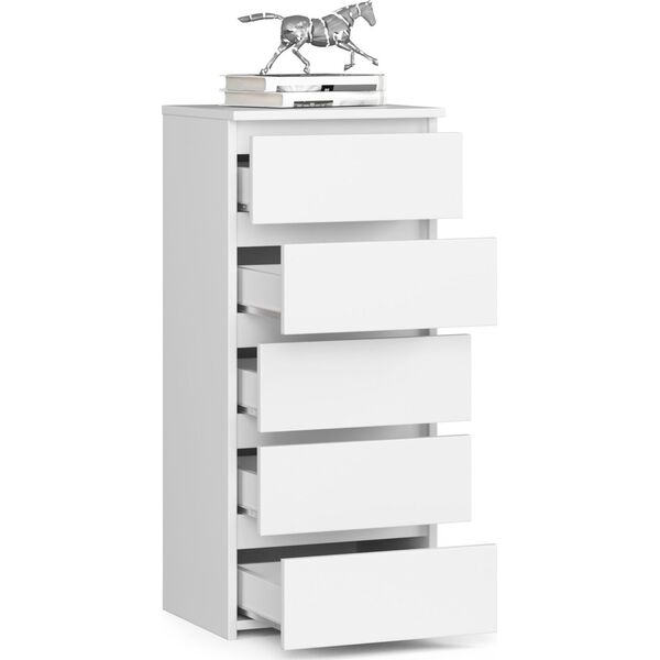 Fabryka Mebli Akord Komoda CL5 40 cm 5 szuflad - biała