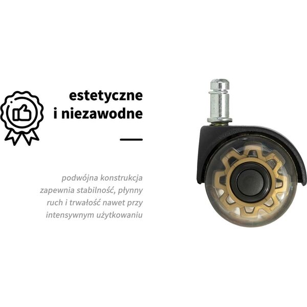 Kółko do taboretu Roll Speed Duo na wcisk zestaw 5 sztuk