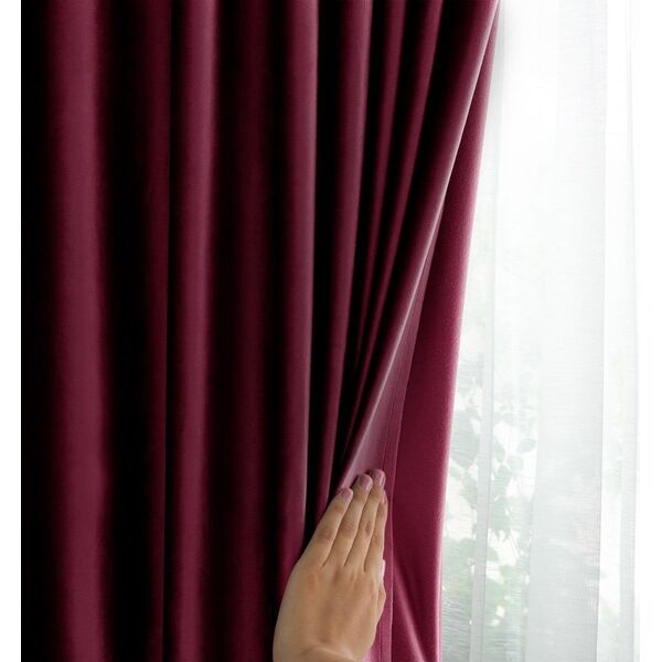 AmeliaHome Zasłona VELVET styl klasyczny na taśmie 140x270 czerwona