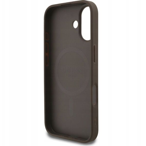GUESS futerał do IPHONE 17 kompatybilny z MagSafe GUHMP17SG4GFRW (PU 4G Ring Classic Logo) brązowy