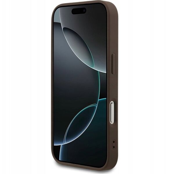 GUESS futerał do IPHONE 17 Pro kompatybilny z MagSafe GUHMP17LG4GFRW (PU 4G Ring Classic Logo) brązowy