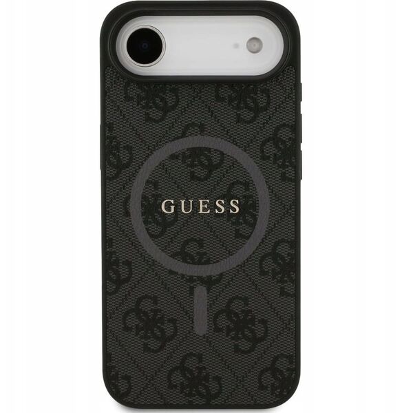 GUESS futerał do IPHONE 17 Air kompatybilny z MagSafe GUHMP17MG4GFRK (PU 4G Ring Classic Logo) czarny