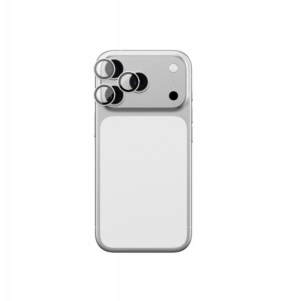 Szkło na aparat AMAZINGTHING Sapphire na iPhone 17 Pro / Pro Max - ze srebrną ramką