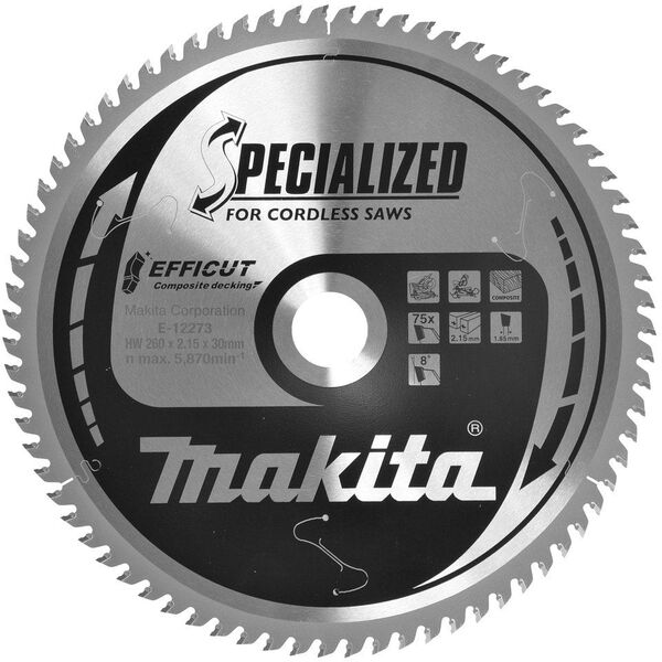 Makita Disc for composite coating MAKITA HM 260x30x2.15mm Z-75