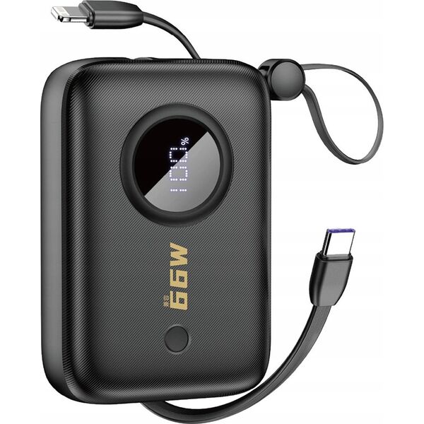 Powerbank Dudao Powerbank Dudao K14 USB-A, USB-C, Lightning 10000mAh czarny