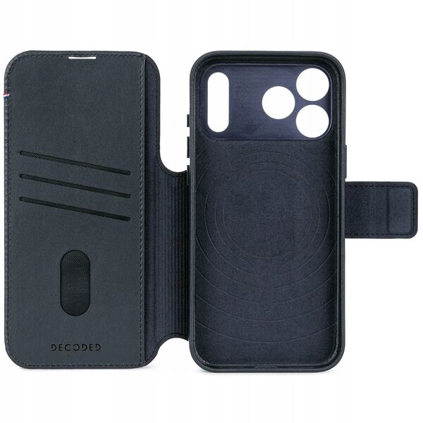 Decoded Leather Detachable Wallet - skórzana obudowa ochronna do iPhone 17 Pro Max kompatybilna z MagSafe (navy shadow)
