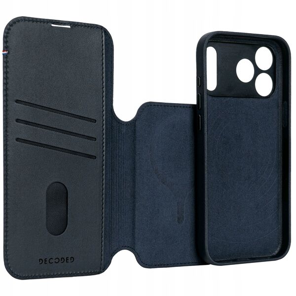 Decoded Leather Detachable Wallet - skórzana obudowa ochronna do iPhone 17 Pro Max kompatybilna z MagSafe (navy shadow)