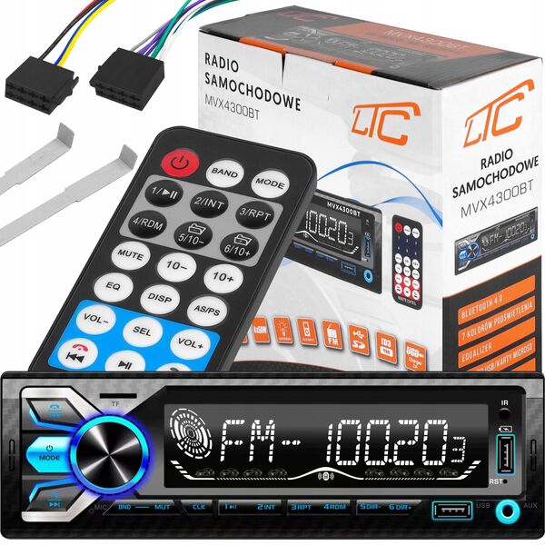 Radio samochodowe LTC MVX4300 Bluetooth AUX SD USB + pilot