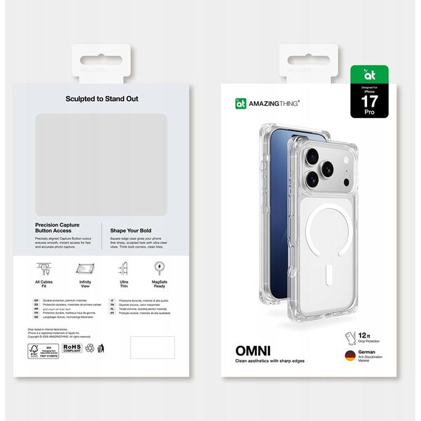 Etui AMAZINGTHING Omni na iPhone 17 Pro kompatybilne z MagSafe - przezroczyste