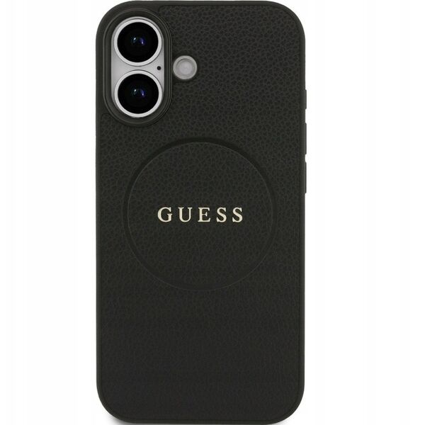 Etui Guess Grained Ring MagSafe do iPhone 17 - czarne