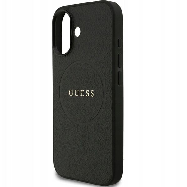 Etui Guess Grained Ring MagSafe do iPhone 17 - czarne