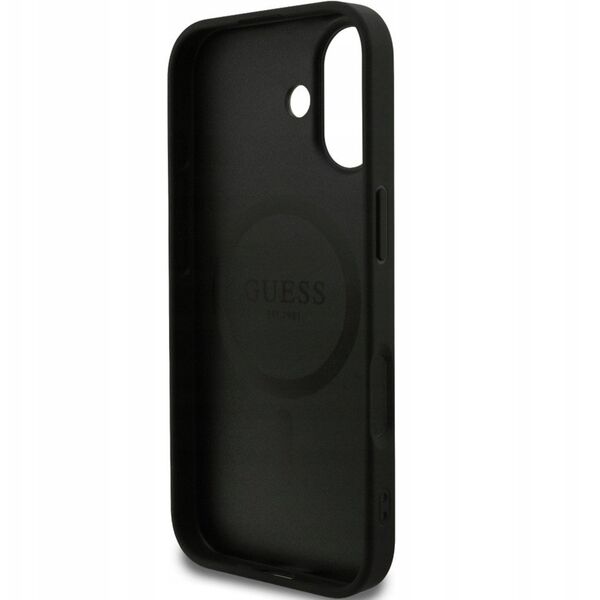 Etui Guess Grained Ring MagSafe do iPhone 17 - czarne