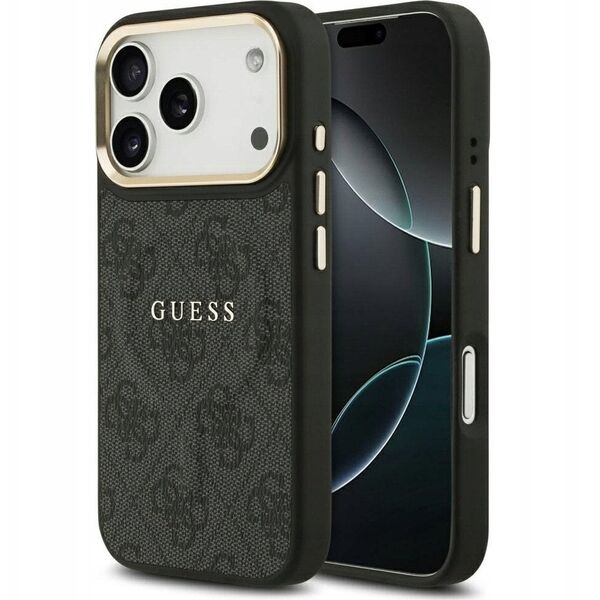 Etui Guess 4G PU Classic Logo MagSafe na iPhone 17 Pro - czarne