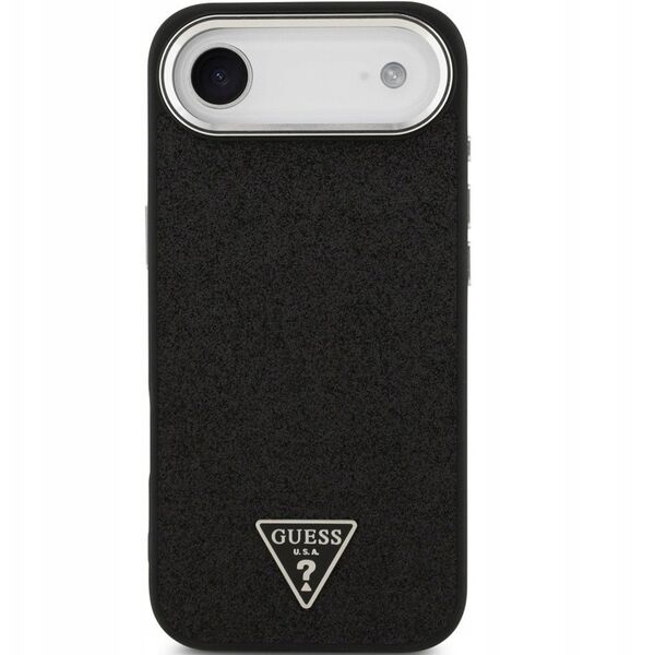 Etui Guess Glitter Triangle Logo MagSafe do iPhone 17 Air - czarne