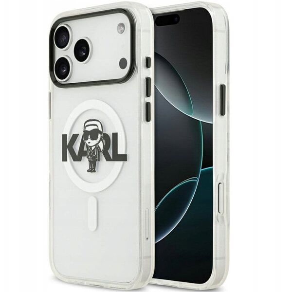 Etui Karl Lagerfeld IML Karl Sketch Logo MagSafe do iPhone 17 Pro Max - przezroczyste