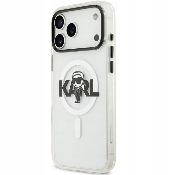 Etui Karl Lagerfeld IML Karl Sketch Logo MagSafe do iPhone 17 Pro Max - przezroczyste