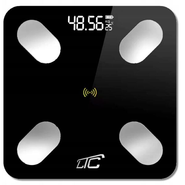 Inteligentna waga łazienkowa FITNESS analityczna LTC, bluetooth, czarna