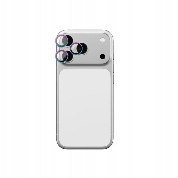 Szkło na aparat AMAZINGTHING Lens Glass na iPhone 17 Pro / Pro Max z tęczową ramką aluminiową