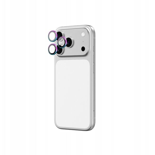 Szkło na aparat AMAZINGTHING Lens Glass na iPhone 17 Pro / Pro Max z tęczową ramką aluminiową