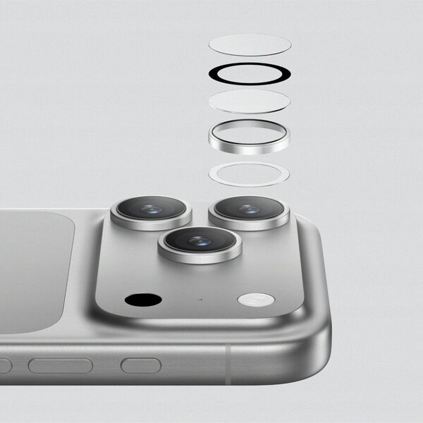 Szkło na aparat AMAZINGTHING Sapphire na iPhone 17 Pro / Pro Max - z czarną ramką