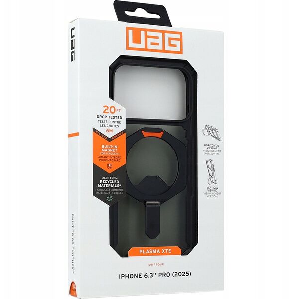 UAG Plasma XTE MagSafe - etui do iPhone 17 Pro kompatybilne z MagSafe (black / pop orange)
