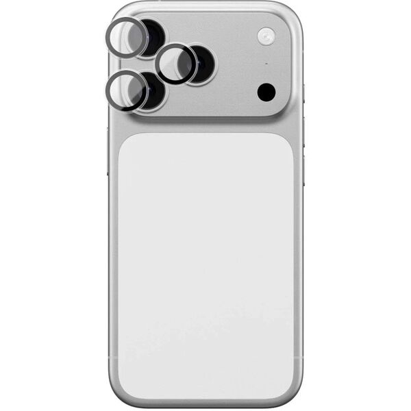 Szkło na aparat AMAZINGTHING Lens Glass na iPhone 17 Pro / Pro Max z czarną aluminiową ramką