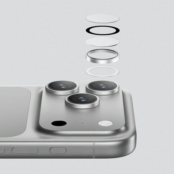 Szkło na aparat AMAZINGTHING Lens Glass na iPhone 17 Pro / Pro Max z czarną aluminiową ramką