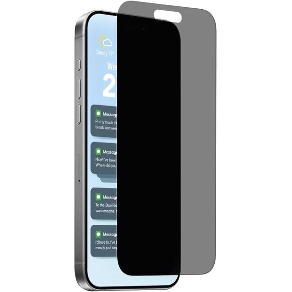 Szkło hartowane Puro Privacy prywatyzujące na iPhone 17 / iPhone 17 Pro / iPhone 16