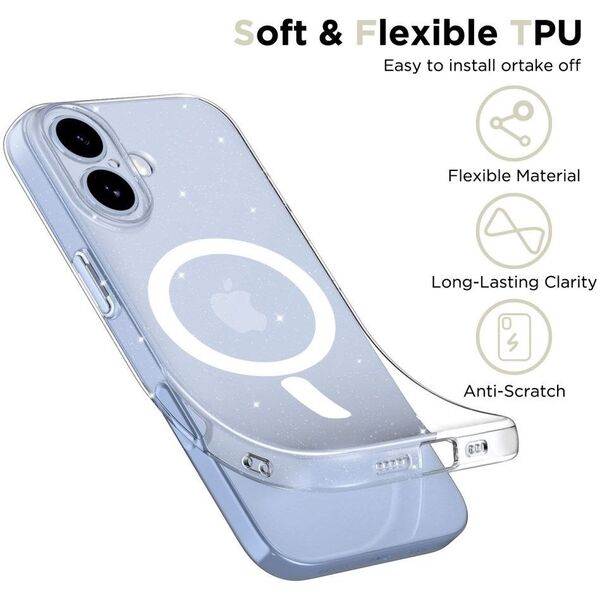 Etui Tech-Protect FlexAir MagSafe do Apple iPhone 17 Glitter