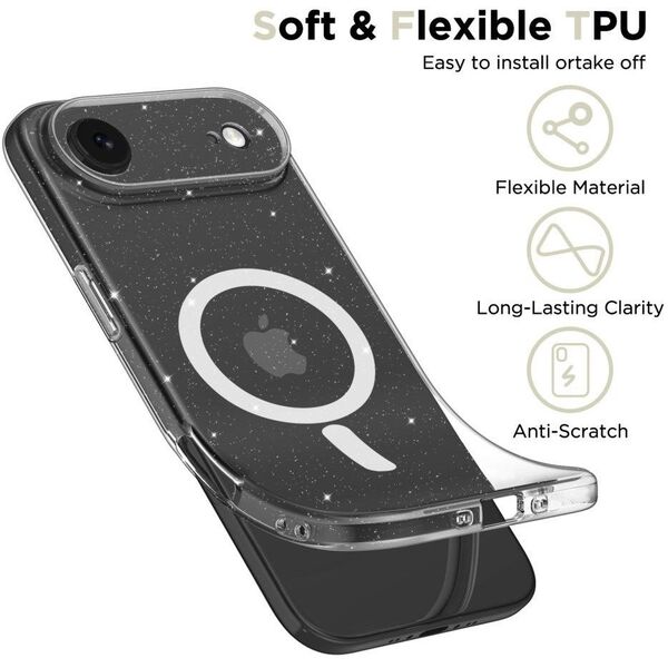 Etui Tech-Protect FlexAir MagSafe do Apple iPhone 17 Air Glitter