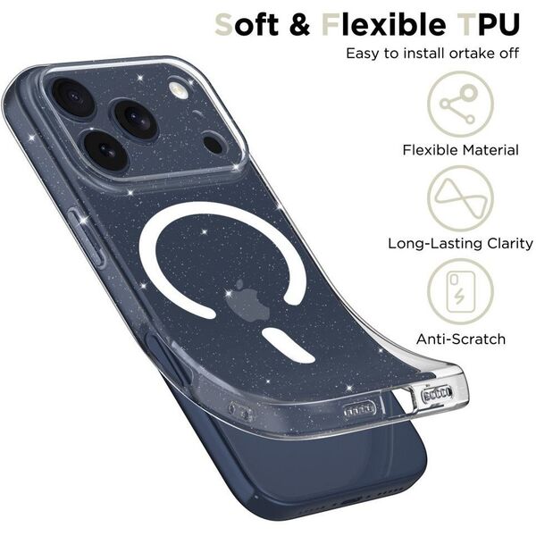 Etui Tech-Protect FlexAir MagSafe do Apple iPhone 17 Pro Max Glitter
