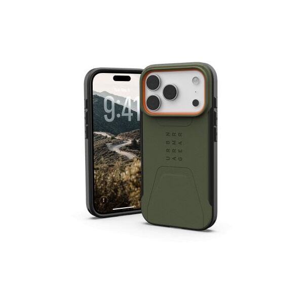 UAG Civilian MagSafe - etui do iPhone 17 Pro kompatybilne z MagSafe (olive/orange)