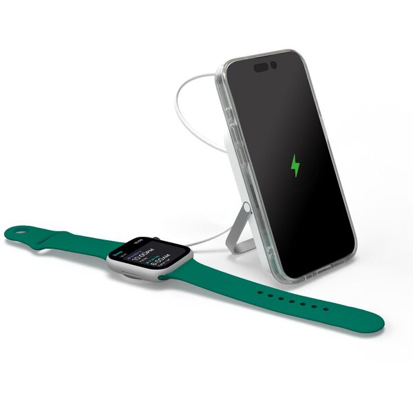 PURO Stand Power Mag, 5000 mAh, Lithium Polymer (LiPo), Wireless charging, 5 V, Silver, White