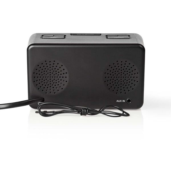 Radiobudzik Nedis CLAR002BK LED AUX projekcja 2x budzik FM Czarny
