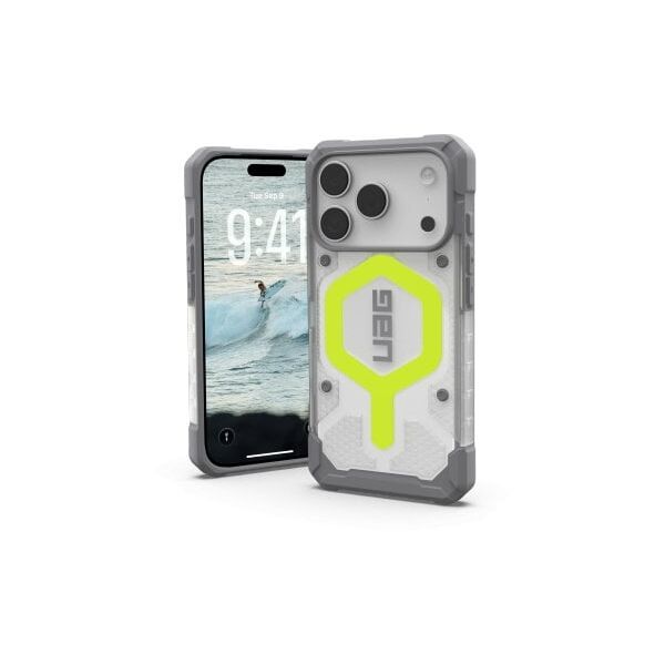 UAG Pathfinder Clear MagSafe - etui do iPhone 17 Pro kompatybilne z MagSafe (active neon)