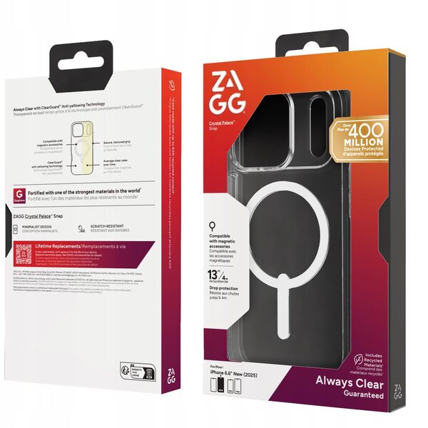 ZAGG Crystal Palace Snap - etui do iPhone 17 Pro kompatybilne z MagSafe (clear)