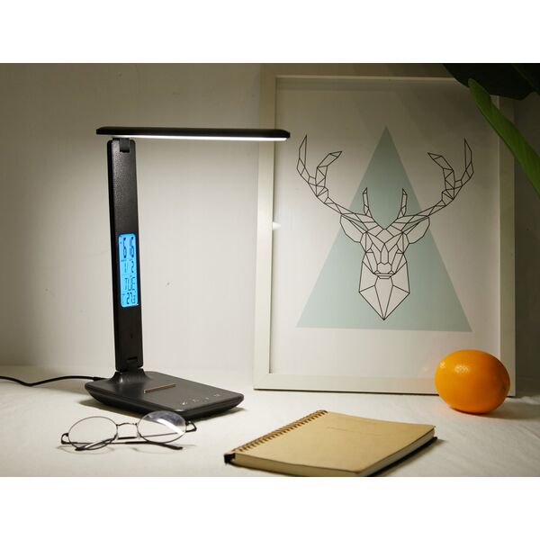 Lampka biurkowa Gotel K711N LAMPKA LED BIURKO ZEGAR TERMOMETR