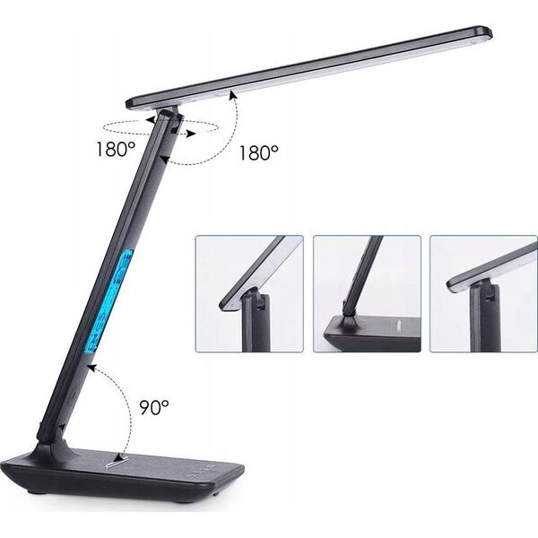 Lampka biurkowa Gotel K711N LAMPKA LED BIURKO ZEGAR TERMOMETR