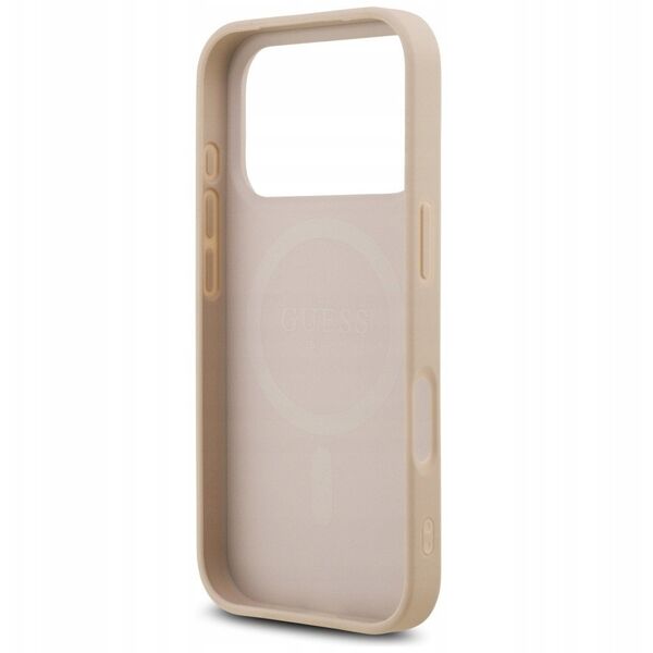 Etui Guess Saffiano Classic Logo MagSafe do iPhone 17 Pro różowy