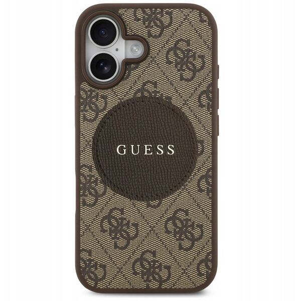 Etui Guess 4G Circle Classic Logo MagSafe do iPhone 17 brązowy