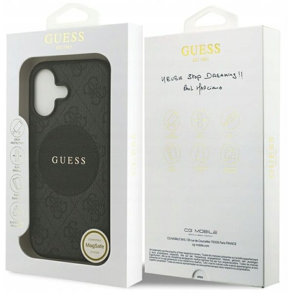 Etui Guess 4G Circle Classic Logo MagSafe do iPhone 17 czarny