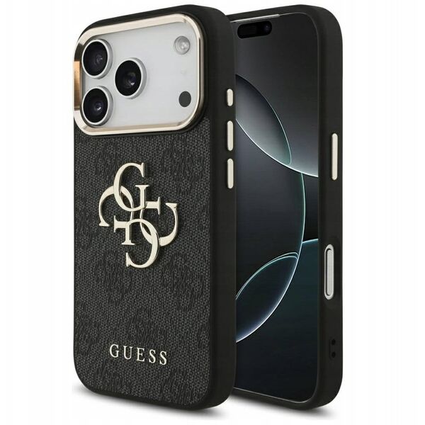 Etui Guess 4G Big 4G Classic Logo do iPhone 17 Pro czarny złoty