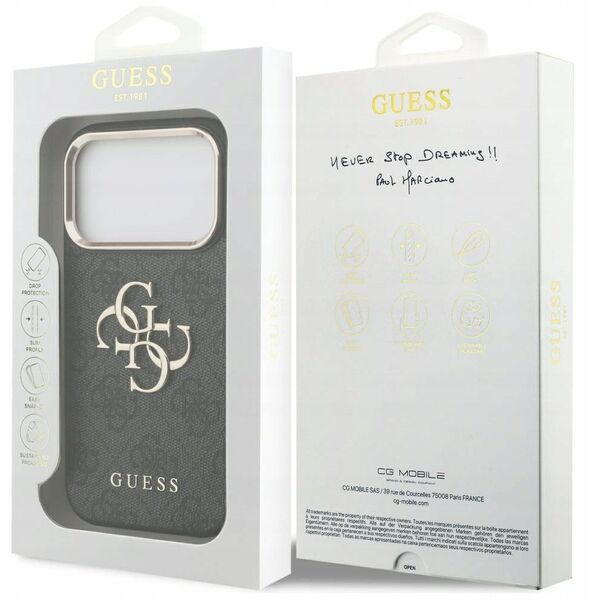 Etui Guess 4G Big 4G Classic Logo do iPhone 17 Pro czarny złoty